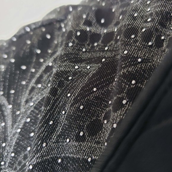 Collections Women's Black Silver Floral Semi Sheer Open Front Cardigan Jacket - Picture 5 of 13